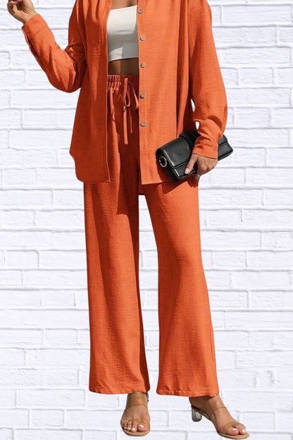 Button Up Shirt & Pants Set | Women’s Matching Outfit