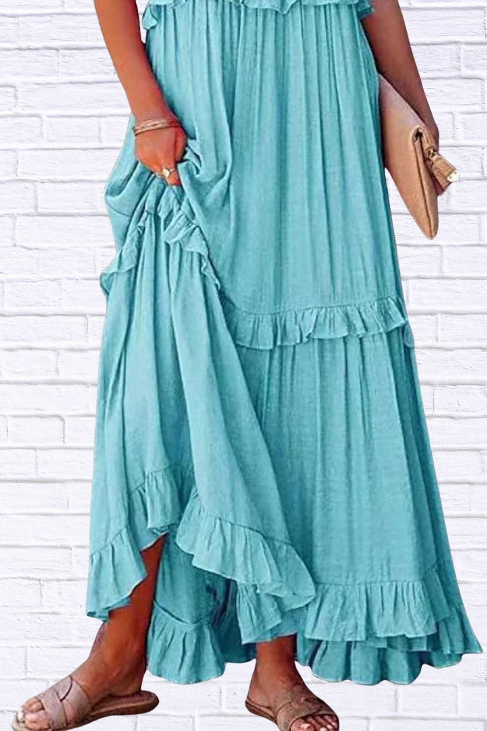 Ruffled Sleeveless Maxi Dress | Flowy & Feminine