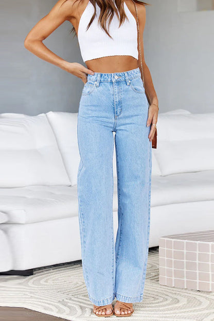 Rosiedress Distressed Wide Leg Boyfriend Denim Pants