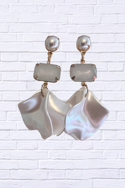 Pearlescent Petal Drop Earrings