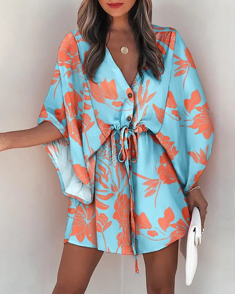 Summer Beach Colorful Print Dress