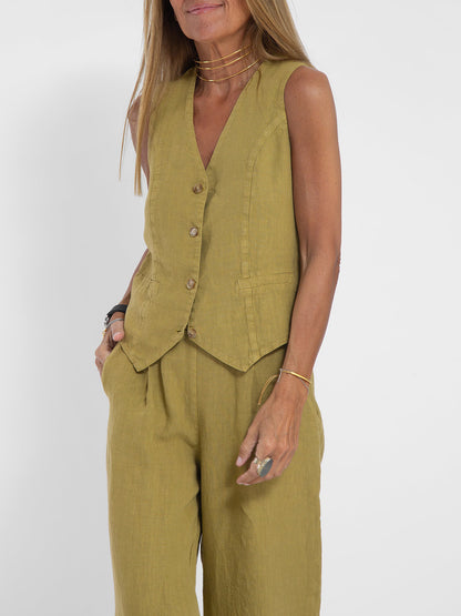 Vest & Pants Cotton Leisure Suit