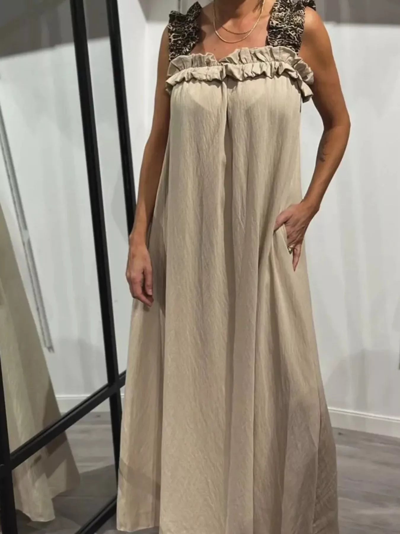 Full Size Ruffled Strap Flowy Maxi Dress Plus Size