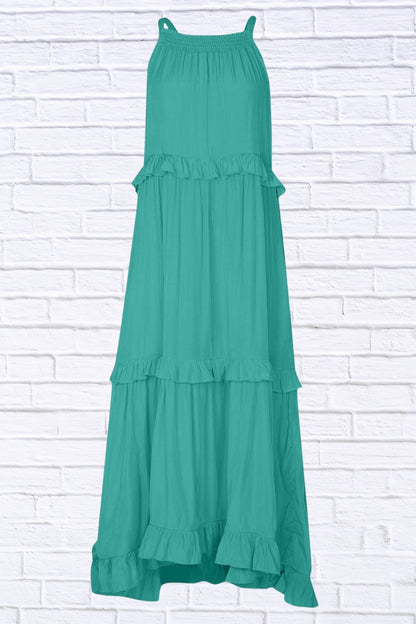 Ruffled Sleeveless Maxi Dress | Flowy & Feminine