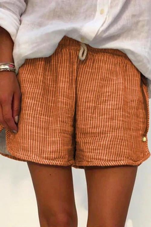 Rosiedress Stripes Wide Leg Shorts Orange