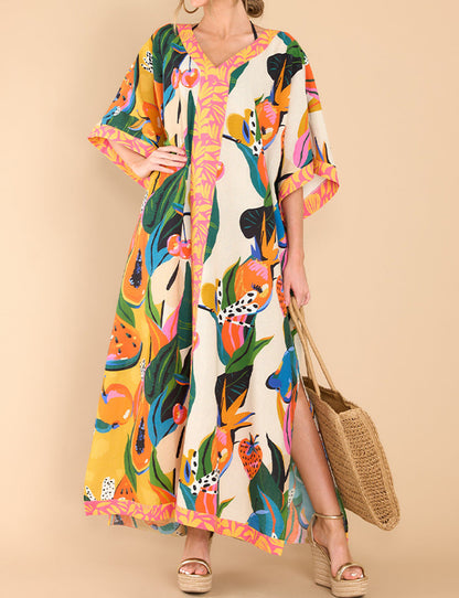 Hawaii scenery Printed Kaftan