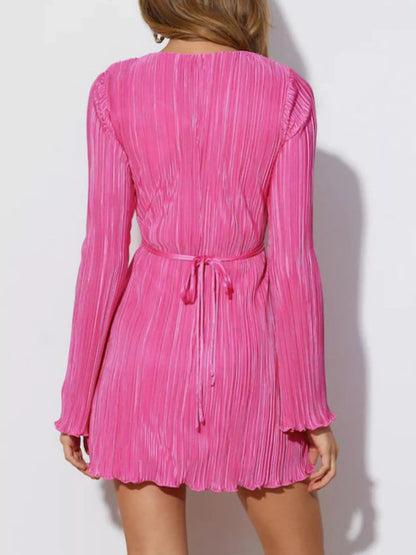 Cutout Flare Sleeve Mini Dress