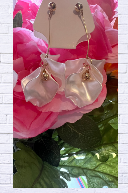 Pearlescent Petal Drop Earrings