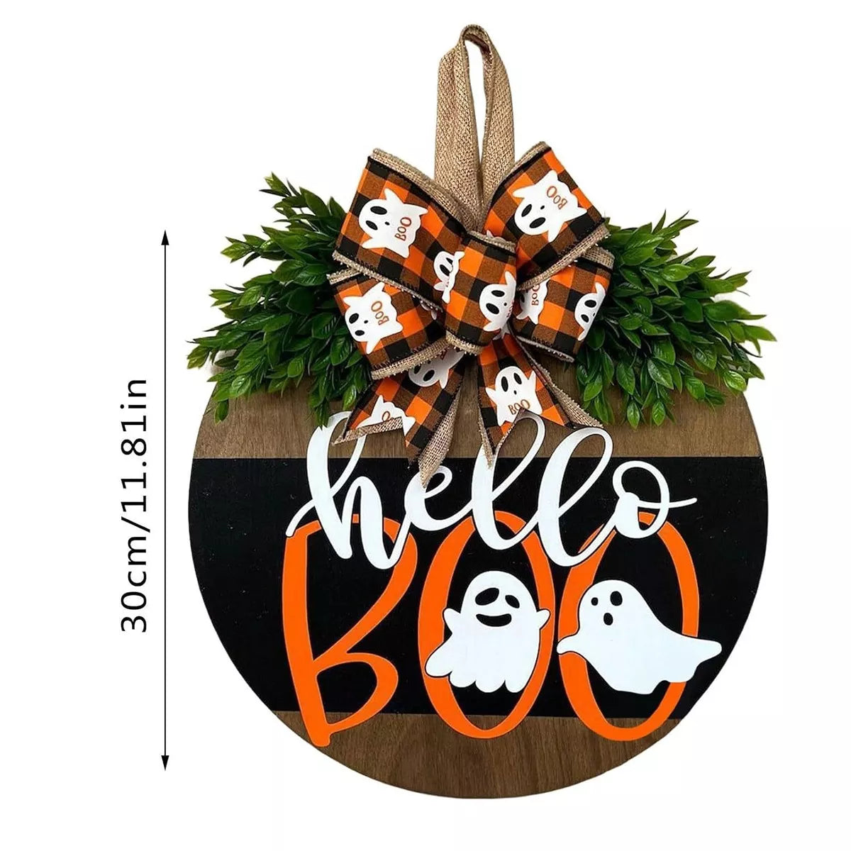 Hello BOO Halloween Decorative Wooden Door Hanger