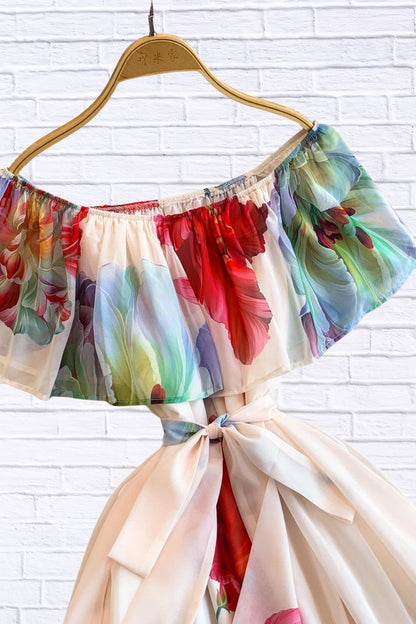 Floral Off-Shoulder A-Line Dress for Women