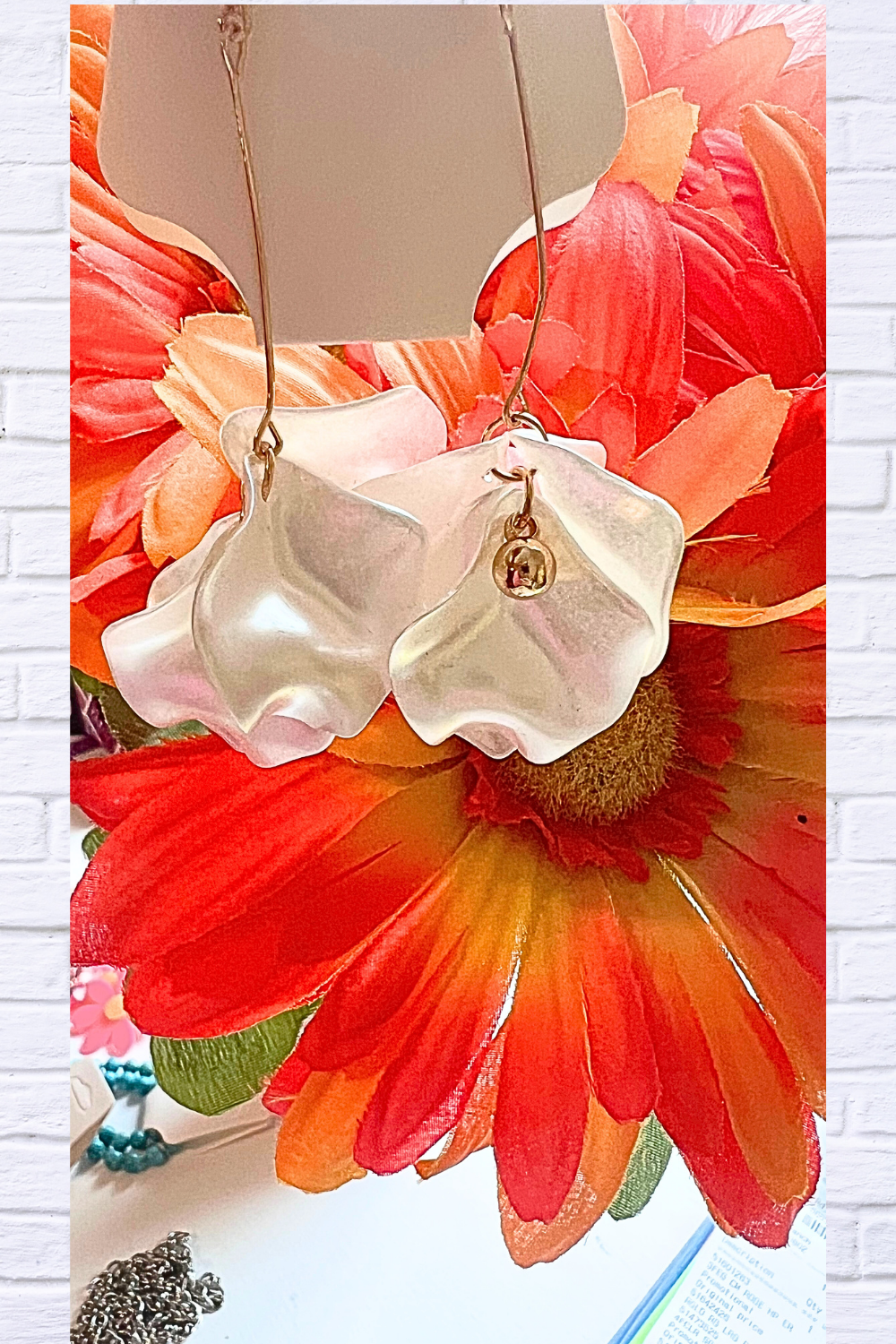 Pearlescent Petal Drop Earrings