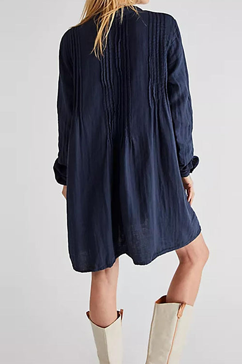 Rosiedress Long Sleeves Button Up Mini Shirt Dress