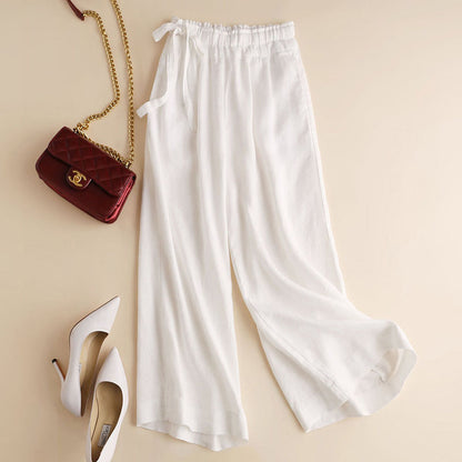 New style thin cotton and linen wide-leg trousers