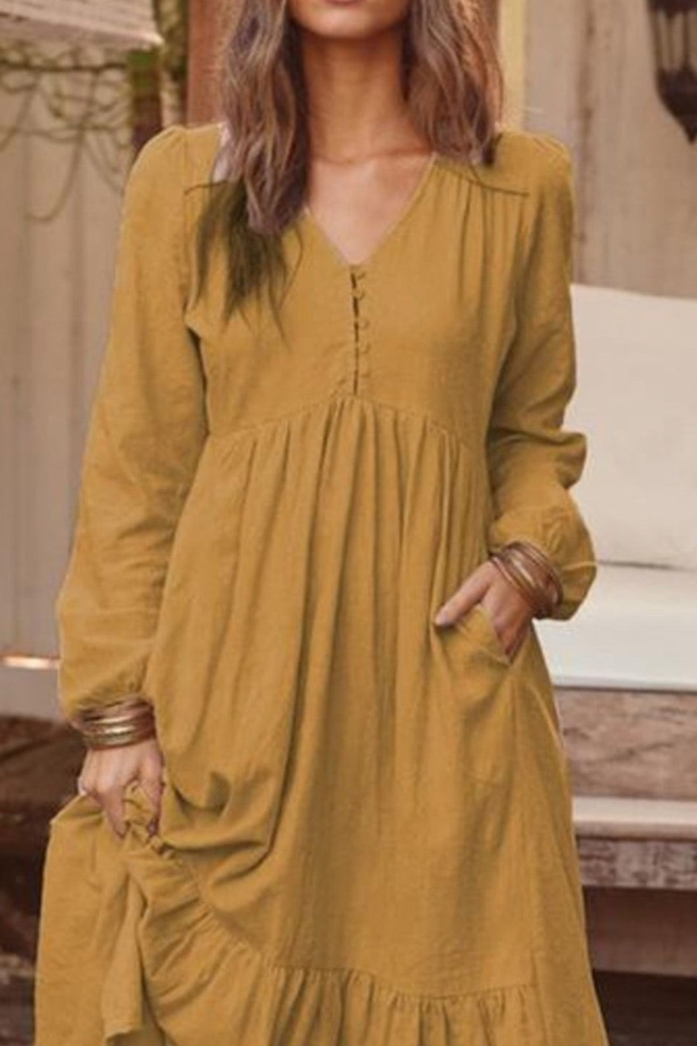 Plus Size V-Neck Tiered Maxi Dress | Flowy & Chic