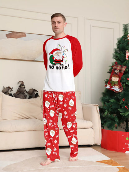 Full Size Matching Family Christmas Santa Claus Pajamas Set Plus Size