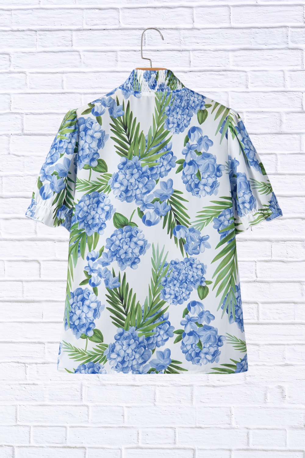 Palm Floral Patchwork Blouse