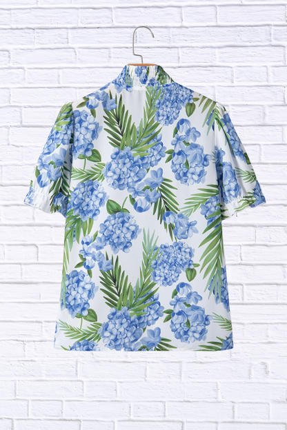 Palm Floral Patchwork Blouse