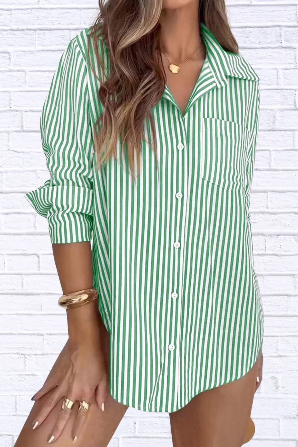 Striped Button-Down Shirt | Classic Women’s Long Sleeve
