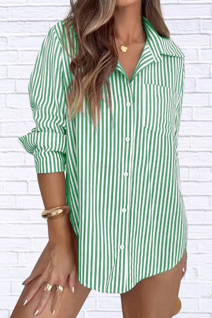 Striped Button-Down Shirt | Classic Women’s Long Sleeve