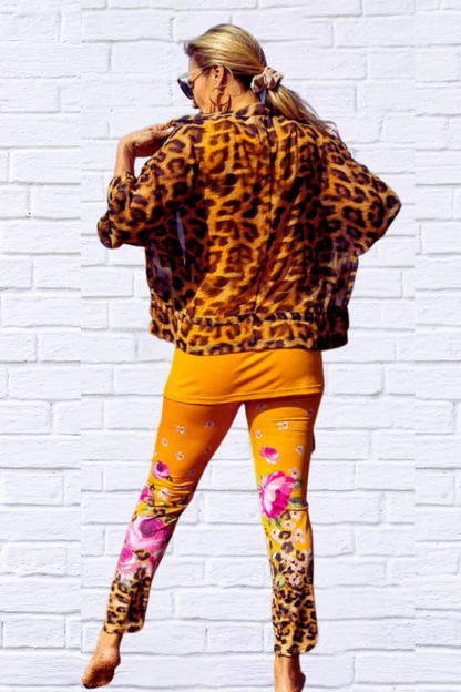 Daniela Sienna print stretch knit leggings