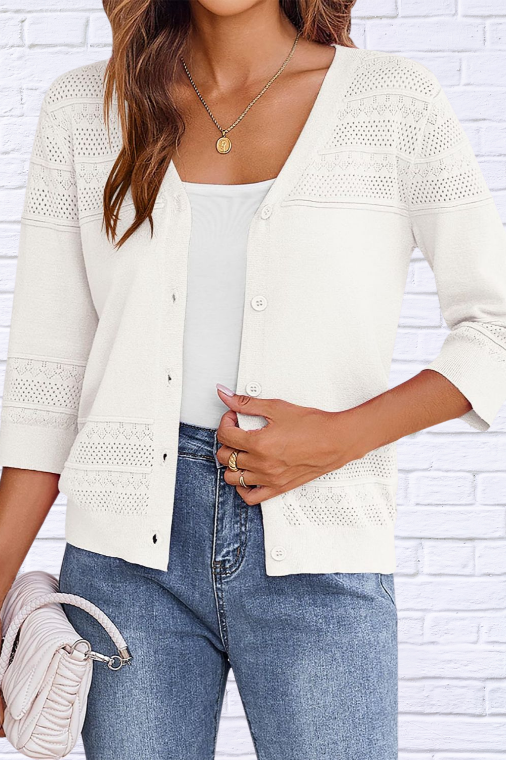 Button Up 3/4 Sleeve Cardigan – Classic Comfort with a Modern Twist