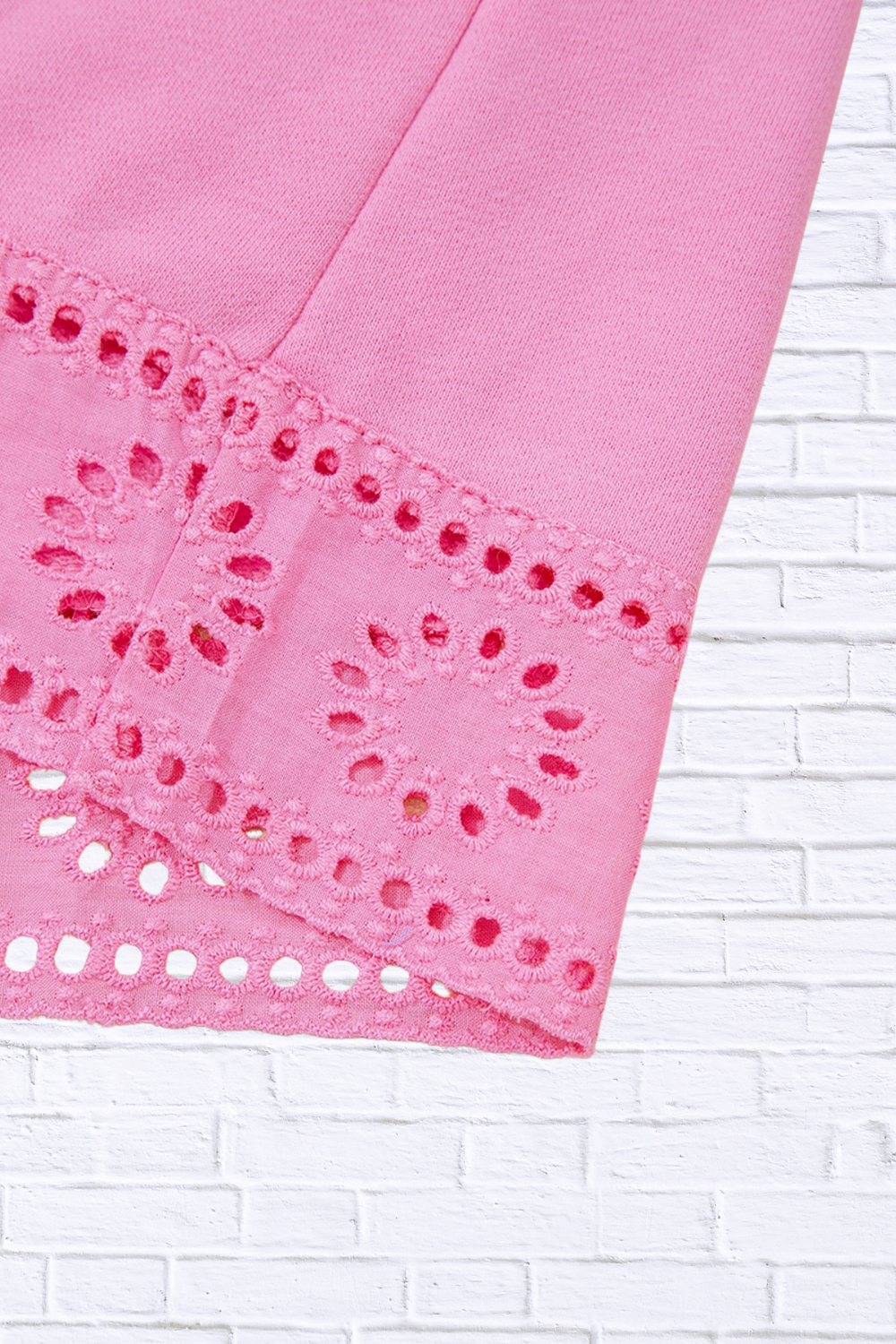 Eyelet Lace Detail Snap Down Sweatshirt