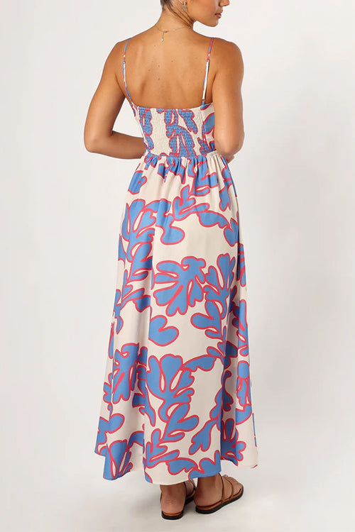 Rosiedress Spaghetti Strap High Waist Printed Maxi Holiday Dress