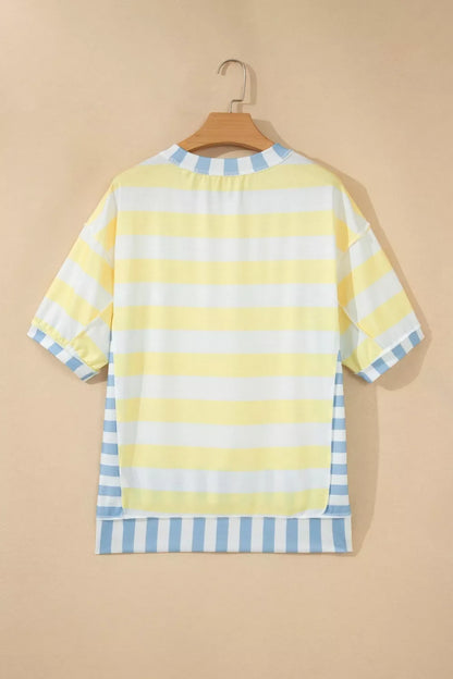 Striped Casual Half Sleeve Top