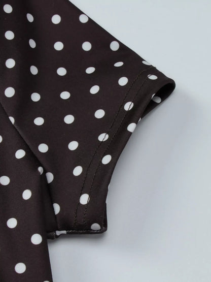 Polka Dot Cut-Out Front Mini Dress