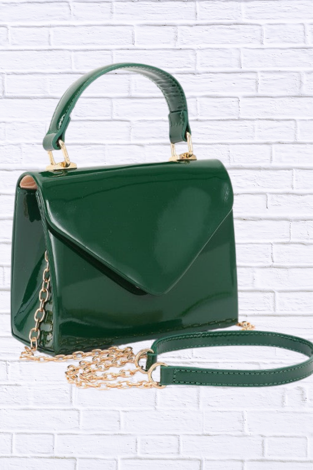 Patent Leather Top Handle Swing Bag