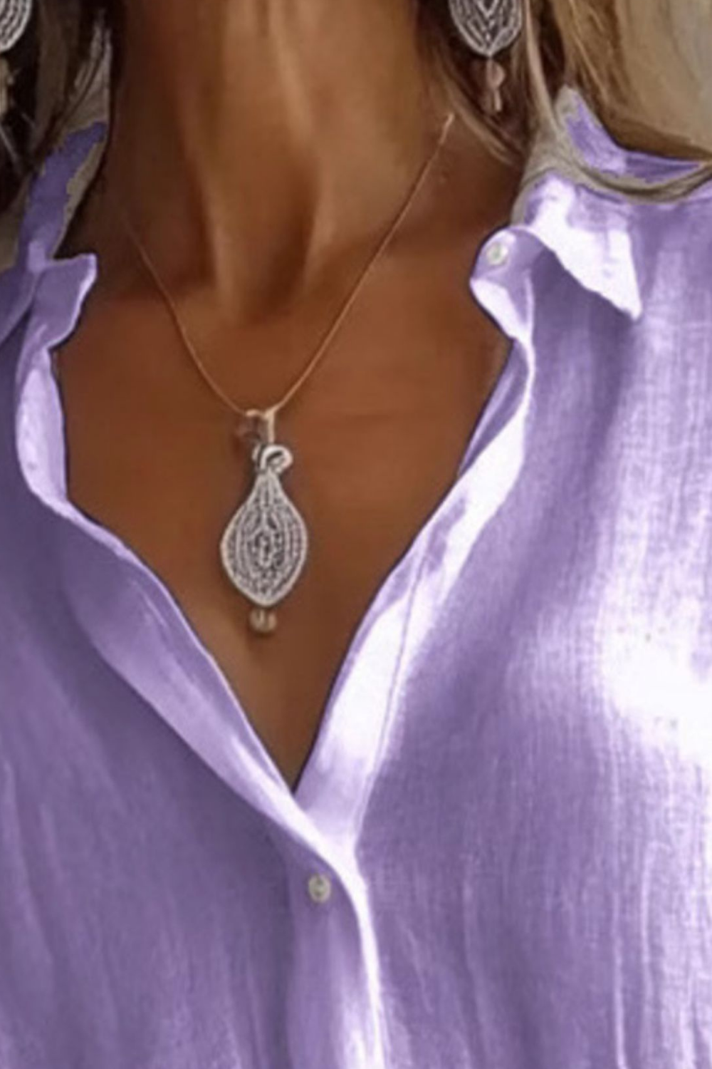 Collared Neck Long Sleeve Shirt