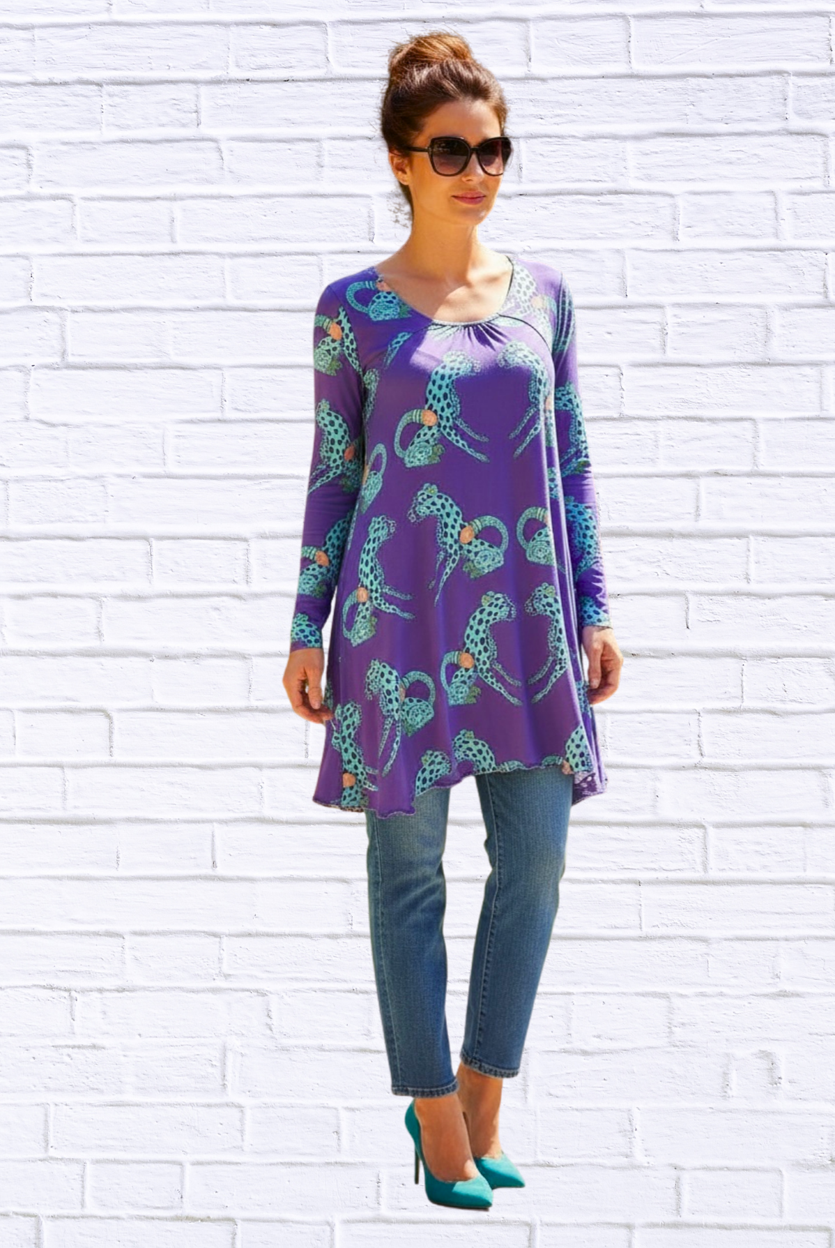 Sibella Pleated Front Long Sleeve Blouse