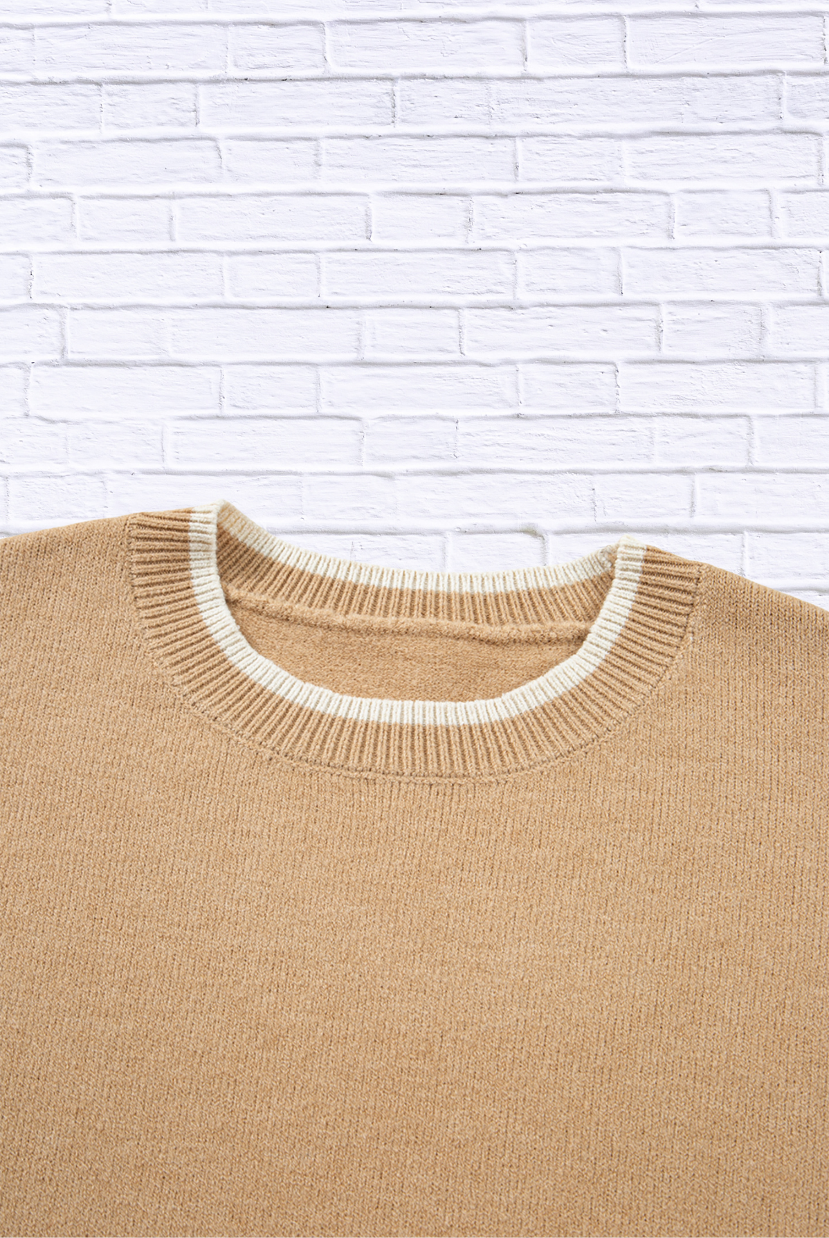 Leopard Bow Decor Split Cuff Contrast Trim Sweater