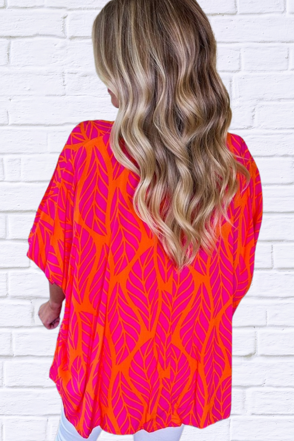 Women Leaf Print Smocked Puff Sleeve Blouse