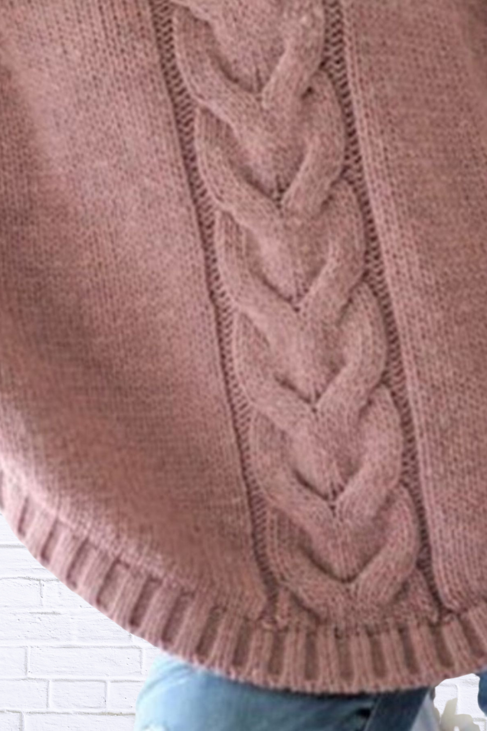 Full Size Cable-Knit Long Sleeve Sweater Plus Size