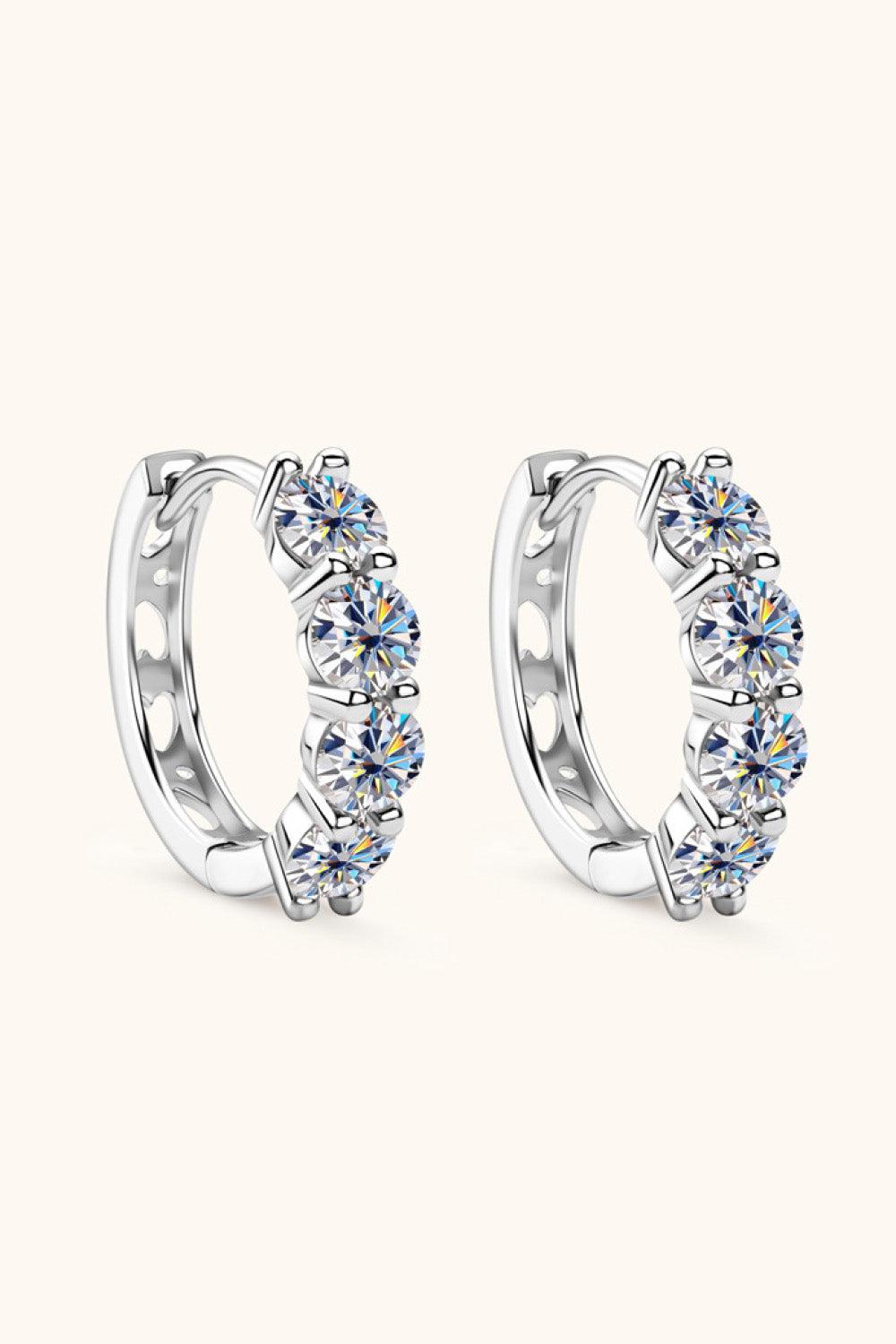 Blue Zone Planet | 2.4 Carat Moissanite Huggie Earrings