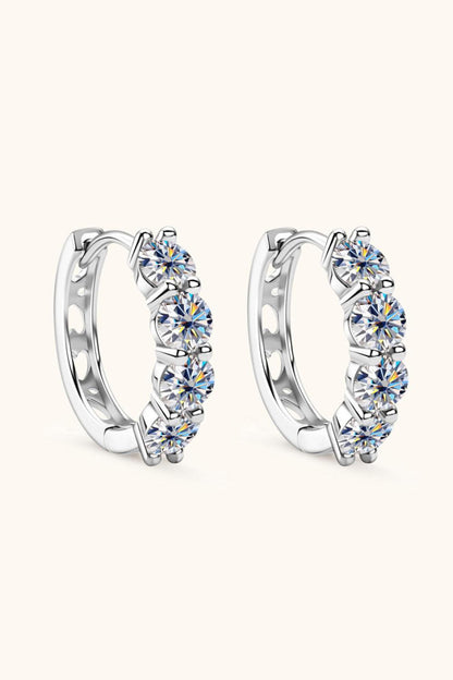 Blue Zone Planet | 2.4 Carat Moissanite Huggie Earrings