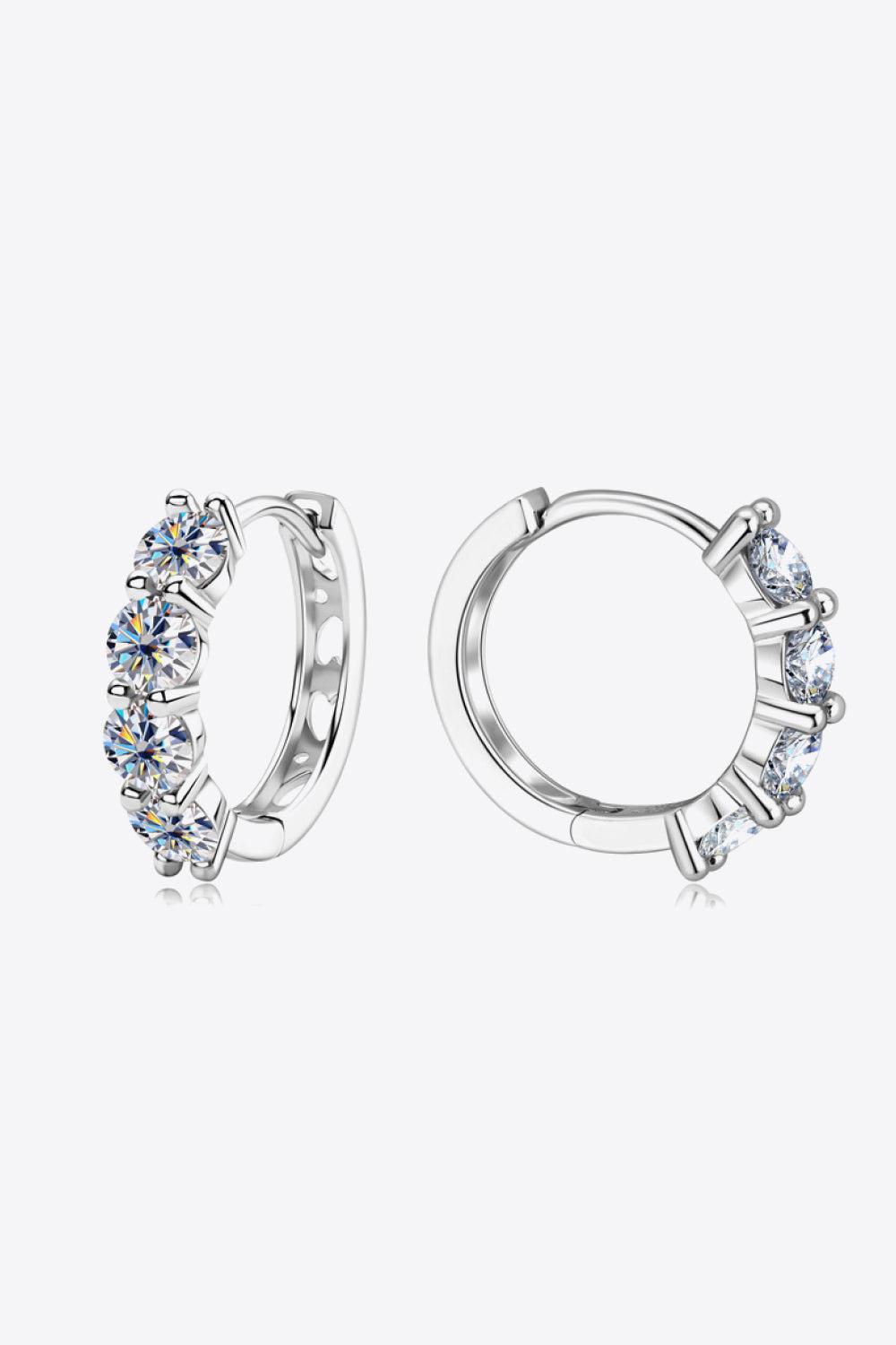 Blue Zone Planet | 2.4 Carat Moissanite Huggie Earrings