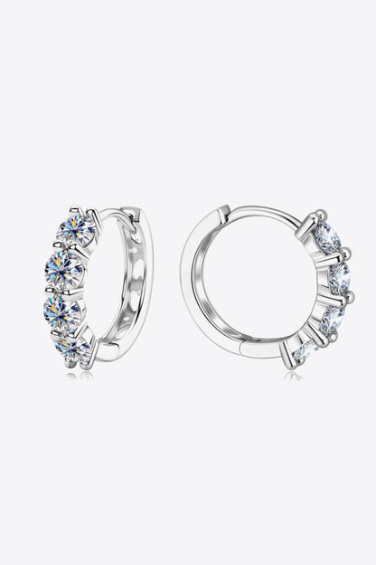 Blue Zone Planet | 2.4 Carat Moissanite Huggie Earrings
