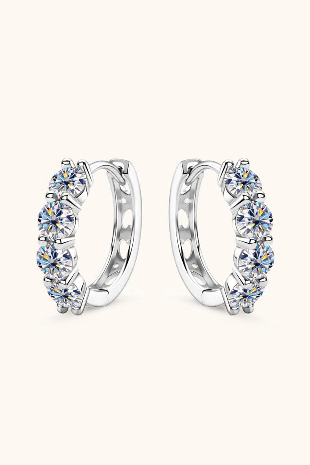Blue Zone Planet | 2.4 Carat Moissanite Huggie Earrings