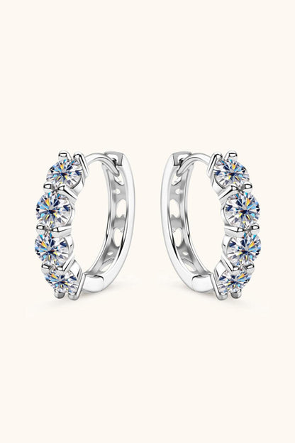 Blue Zone Planet | 2.4 Carat Moissanite Huggie Earrings