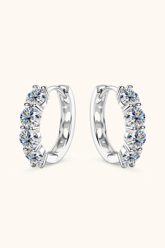 Blue Zone Planet | 2.4 Carat Moissanite Huggie Earrings