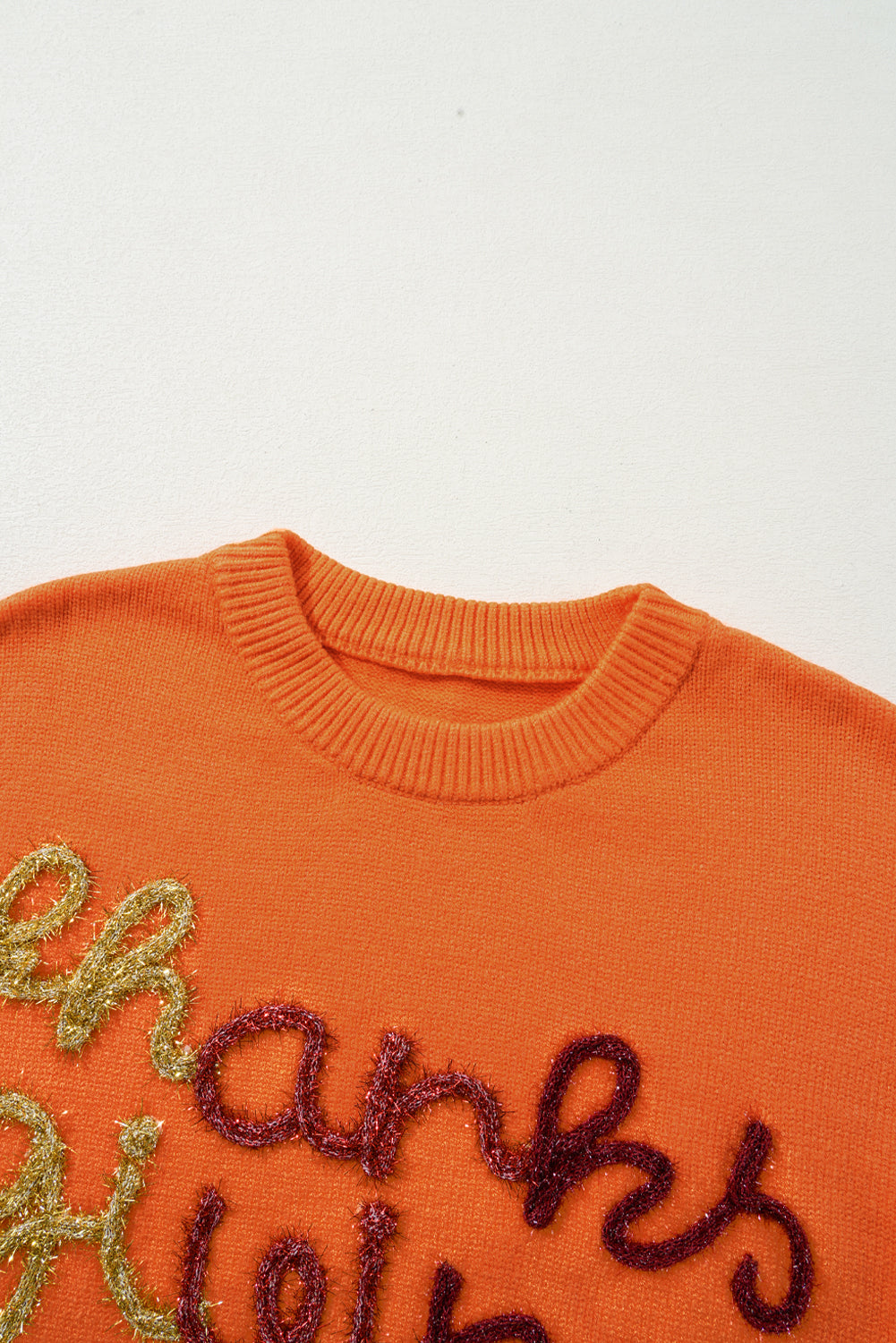 Blue Zone Planet | Thanksgiving Round Neck Dropped Shoulder Sweater