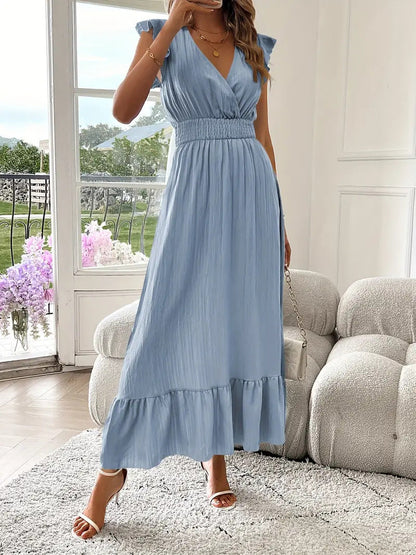 Capri Flutter Sleeve Maxi Dress