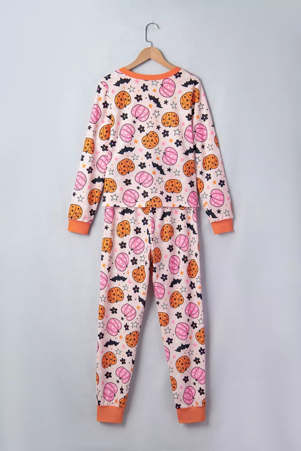 Halloween Pumpkin Print Long Sleeve Home Wear Lounge Set