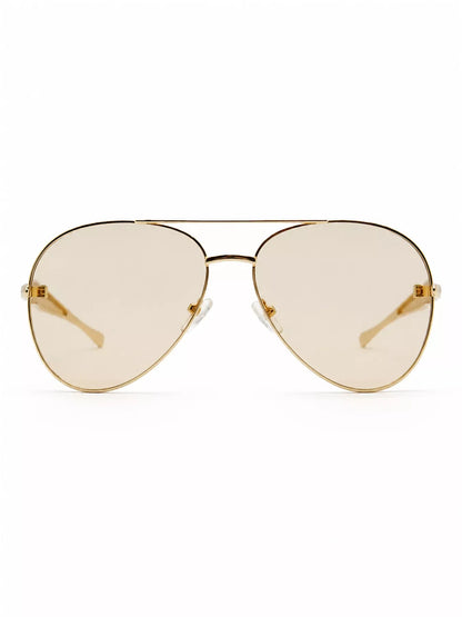 Aviator Sunglasses with Metal Lenses