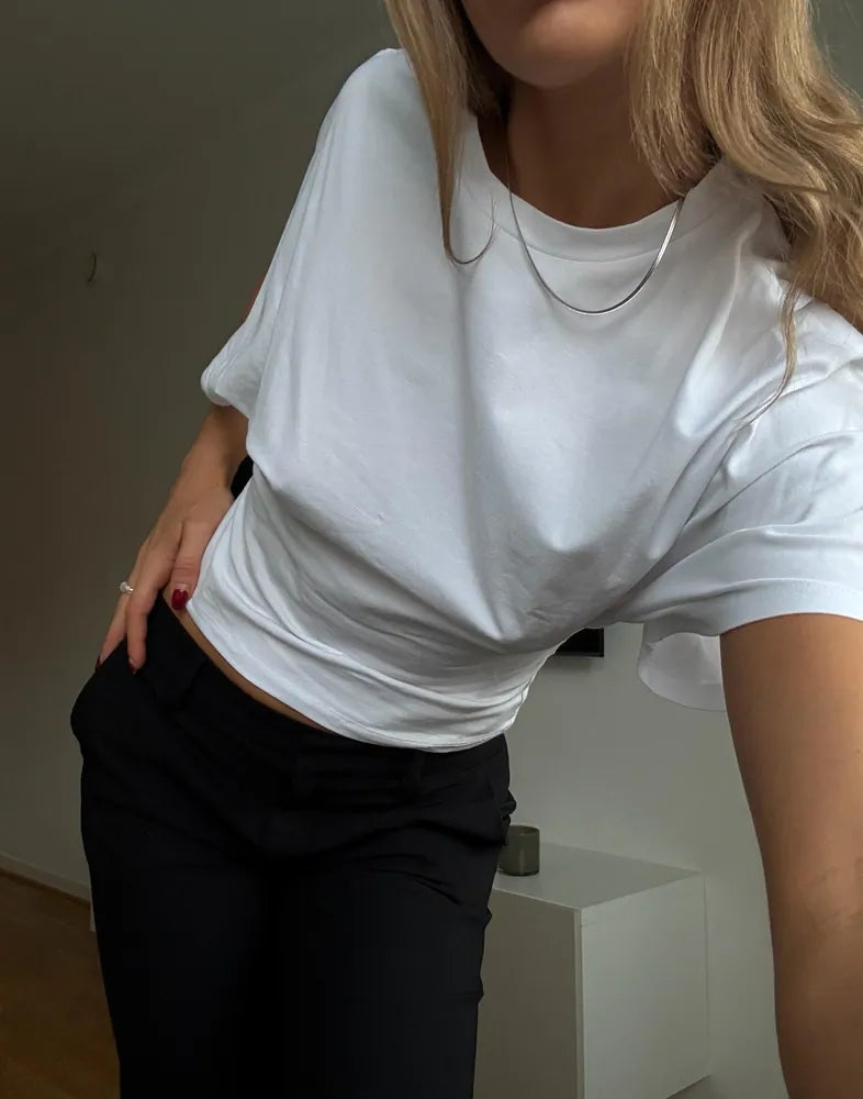 T-shirt à col rond et manches larges