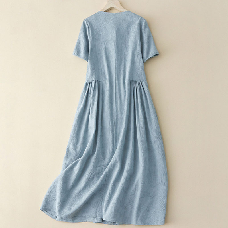 DresSummer Jacquard Cotton Linen Dress