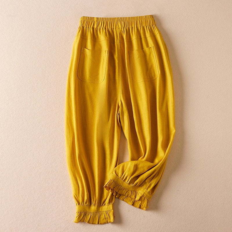 Summer thin lantern cropped pants