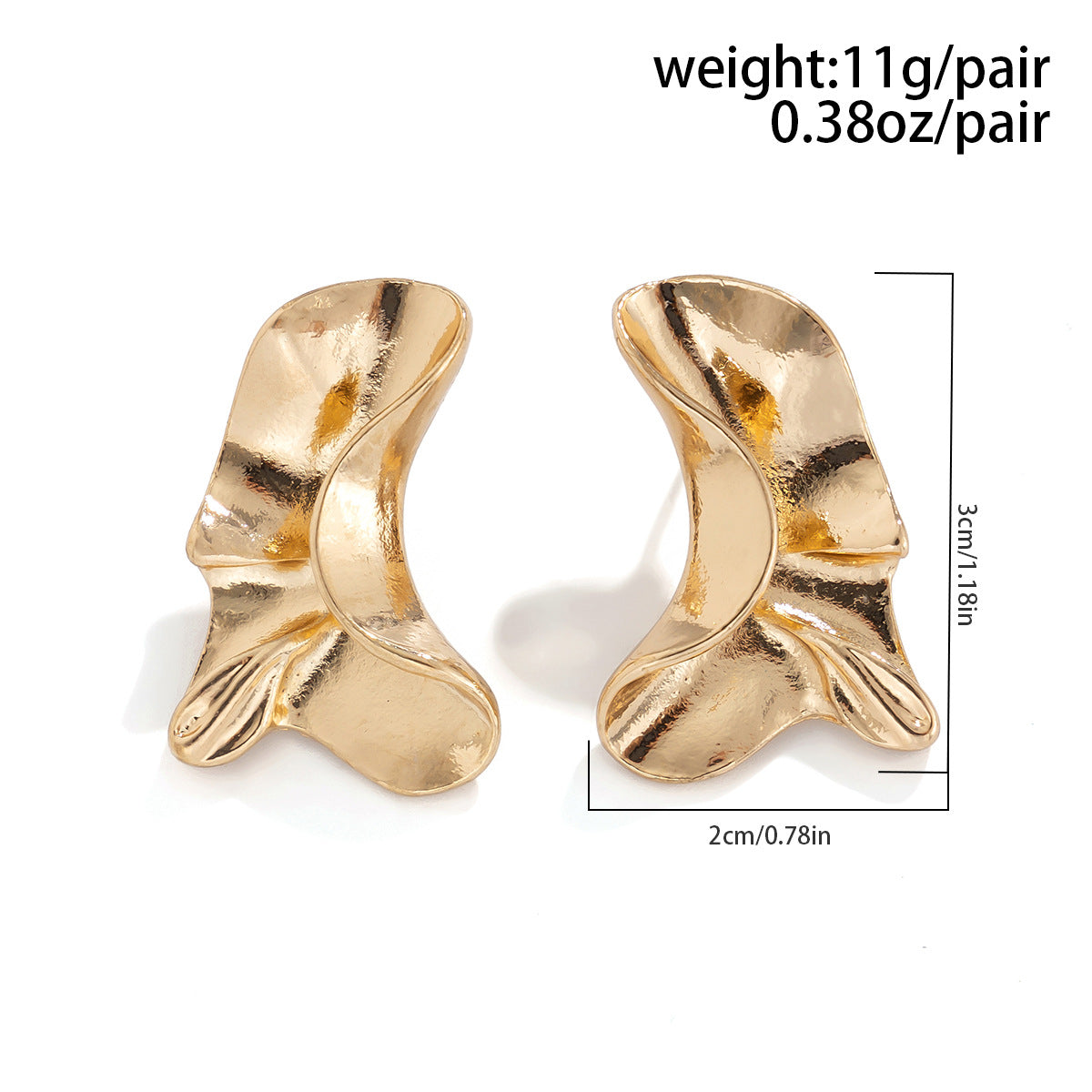 Fashion Personality Irregular Pleated Earrings